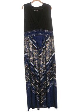 cb established 1962 Blue & Black Maxi Dress Size 18 (Woman)